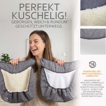 Preview: BAMBINIWELT Fußabdeckung für Babyschale Maxi-Cosi CabrioFix Wolle